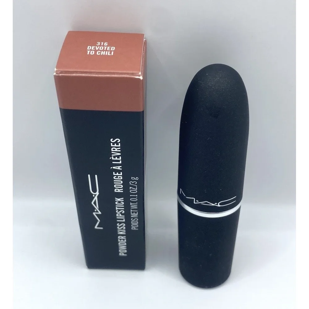 Mac Cosmetics Powder Kiss Lipstick - 316 Devoted To Chili - Full Size NIB